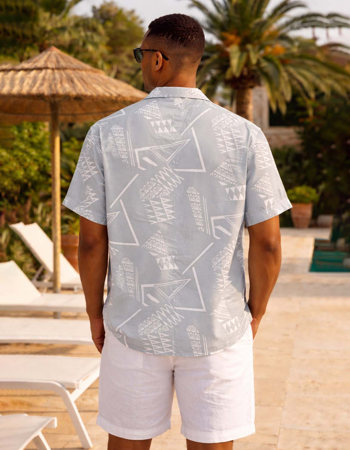 Grey Abstract Print Shirt