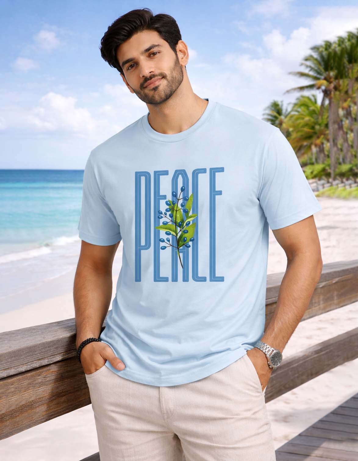 Peace Leaf Printed T-Shirt