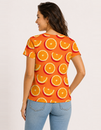Orange Print T-Shirt