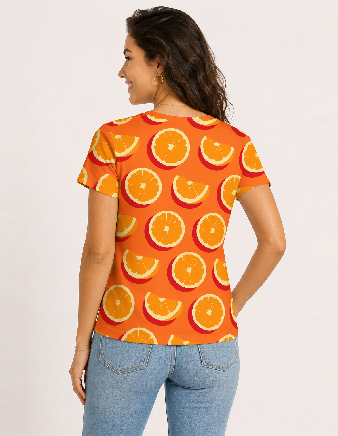 Orange Print T-Shirt