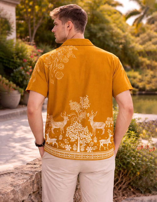 Deer Border Printed Shirt