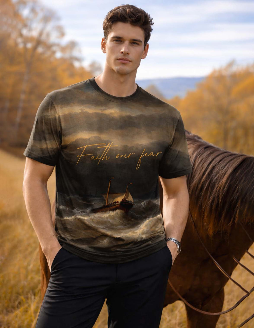 Faith over Fear Printed T-Shirt