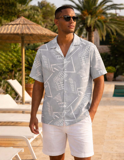 Grey Abstract Print Shirt