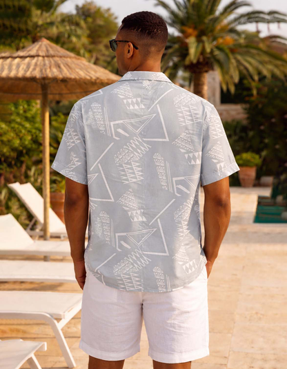 Grey Abstract Print Shirt