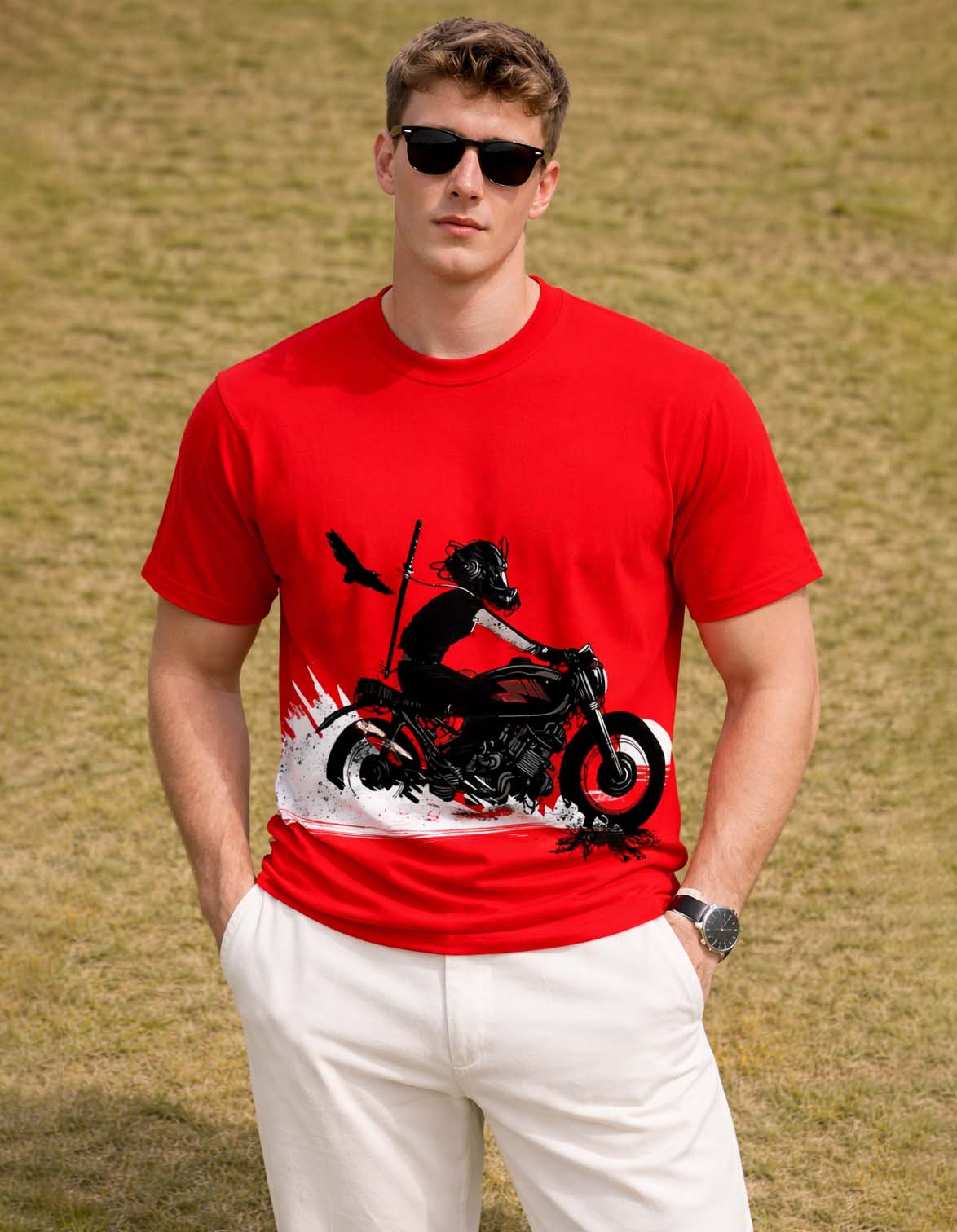 Bike Rider Printed T-Shirt#