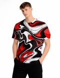 Red Black Paint Art Printed T-Shirt