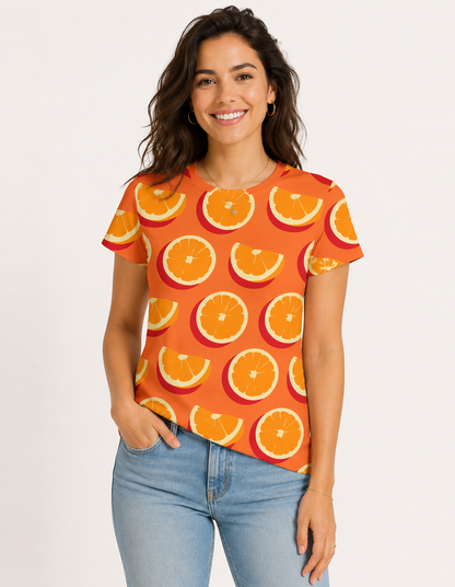 Orange Print T-Shirt