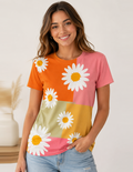 Retro Daisy Print T-Shirt