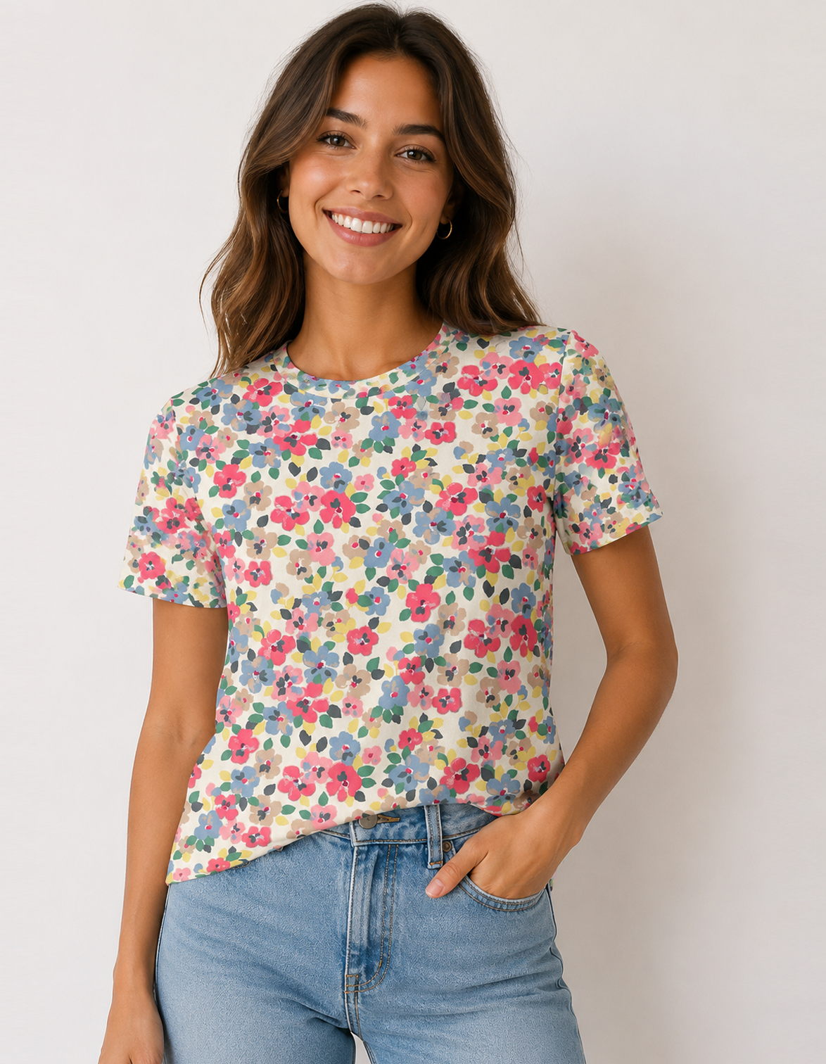 Vintage Floral Print T-Shirt