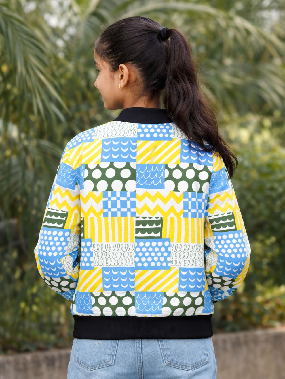 Girl's Printed Bomber Jacket #124