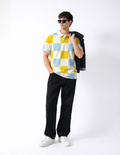 Checkerboard Printed Polo T-Shirt