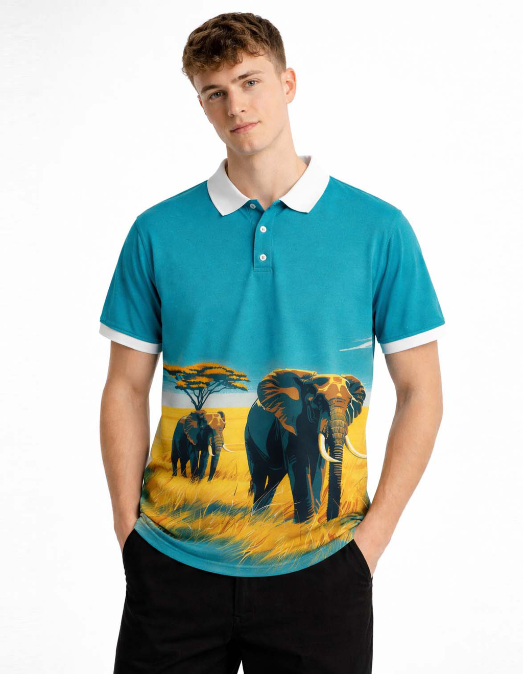 Jungle Safari Printed Polo T-Shirt