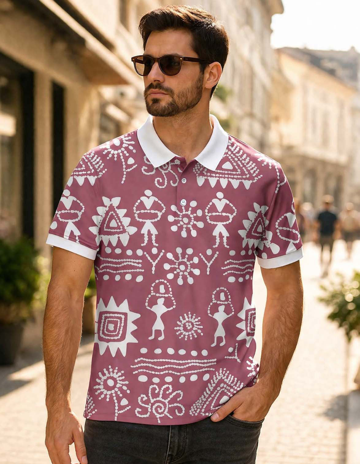 Motifs Printed Polo T-Shirt