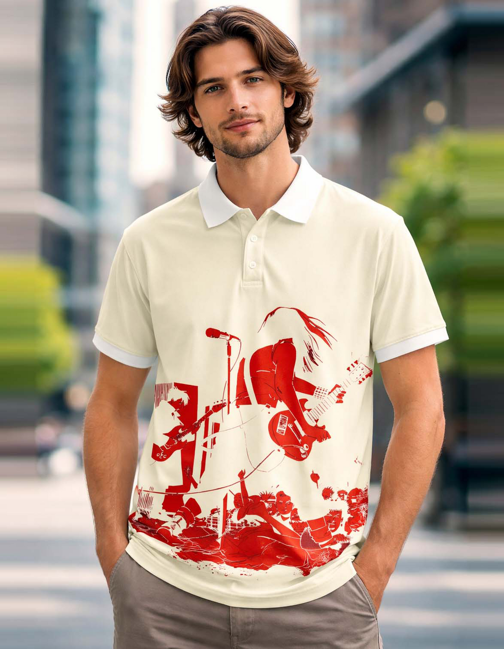 Music Art Printed Polo T-Shirt
