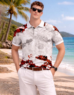 Marble Printed Polo T-Shirt